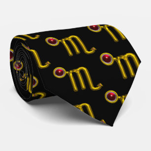SCORPIO GOLD ZODIAC BIRTHDAY JEWEL Black Krawatte