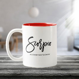 Scorpio Horoskop Modernes Script Zodiac Signieren  Zweifarbige Tasse