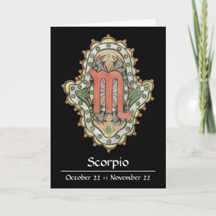 Scorpio Khamsa Note Card Karte