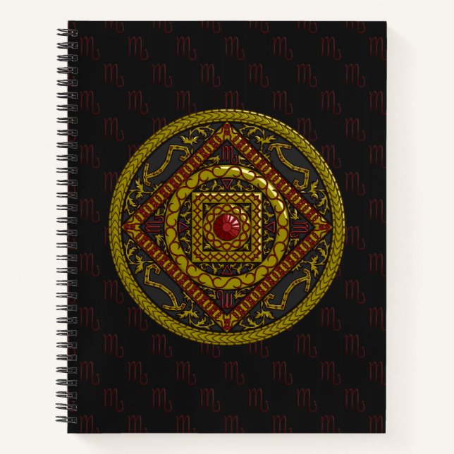 Scorpio Mandala Spiral Notebook Notizbuch (Vorderseite)