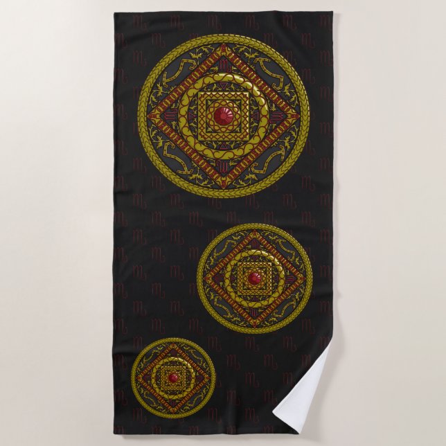 Scorpio Mandala Strandtuch (Vorderseite)