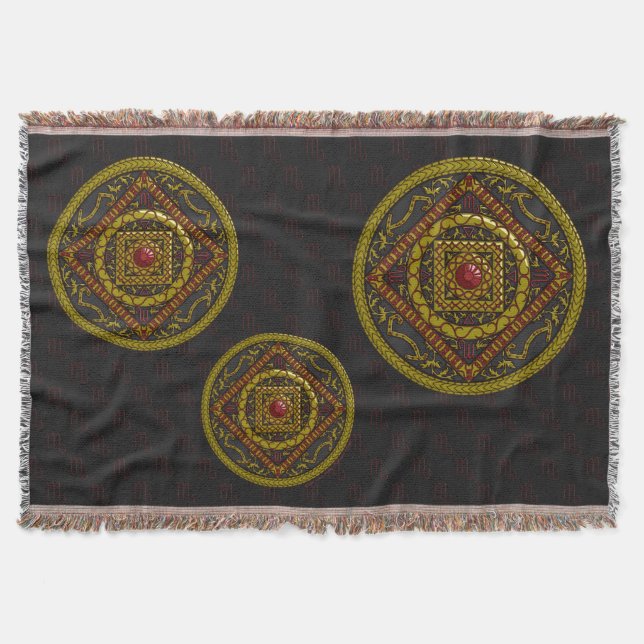 Scorpio Mandala Throw Blanket Decke (Vorderseite)