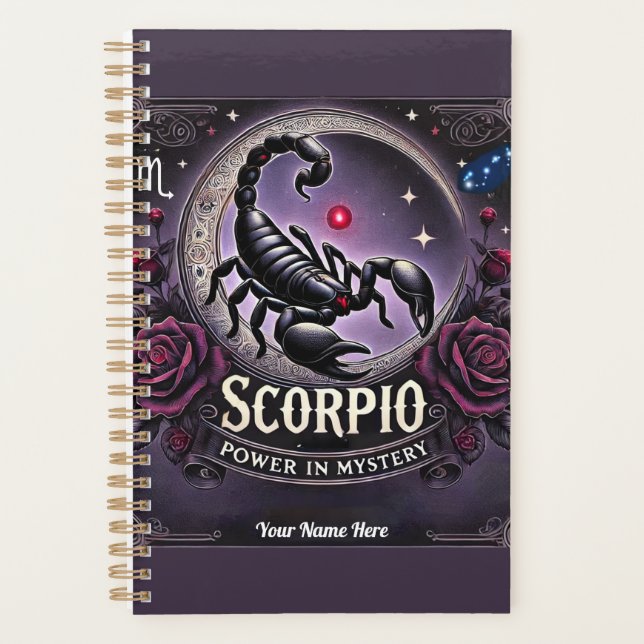Scorpio "Power in Mystery" Planner - Personnalisé (Devant)