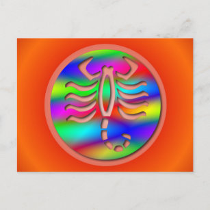Scorpio Rainbow Color Zodiac Scorpion Postkarte