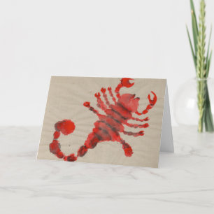 Scorpio Red Zodiac Symbol Geburtstag Karte