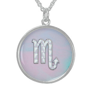 Scorpio Sign in Mother Pearl Style Sterling Silberkette