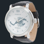 Scorpio Star Signo Vintage Kunst | Angepasst Armbanduhr<br><div class="desc">Eine personalisierte Armbanduhr,  die auf die Person zugeschnitten ist,  die durch das Sternzeichen Scorpio repräsentiert wird.</div>
