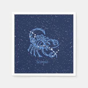 Scorpio-Sternbild und Zodiaka-Zeichen mit Sternen Serviette