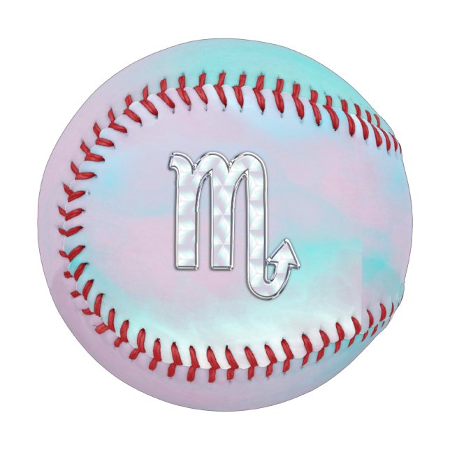 Scorpio Symbol in Mother of Pearl Style Decor Baseball (Vorderseite Links)