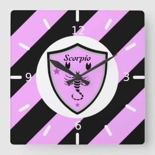 Scorpio symbol quadratische wanduhr