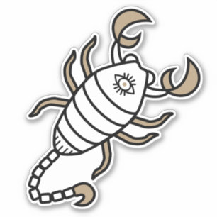 Scorpio Wasserzeichen astrologisches Symbol schwar Aufkleber