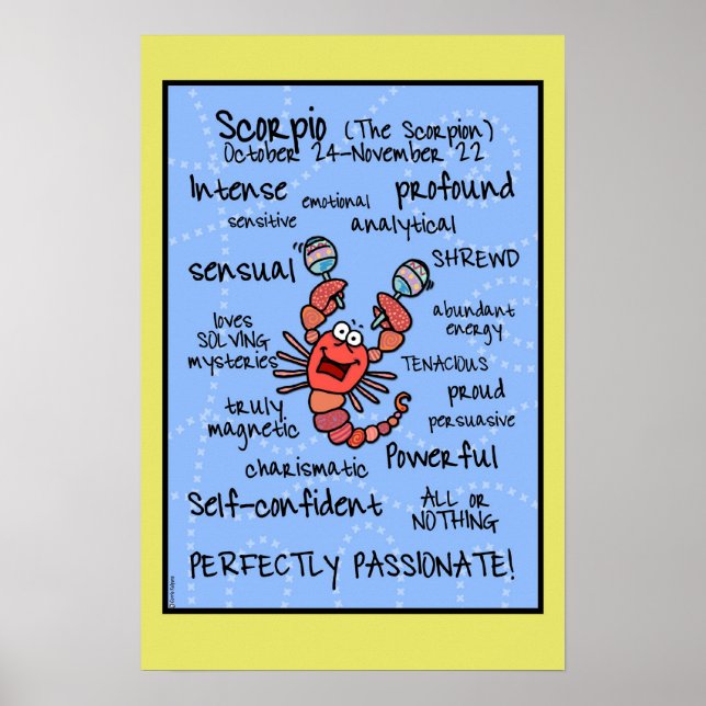 Scorpio WordCloud-Poster Poster (Vorne)