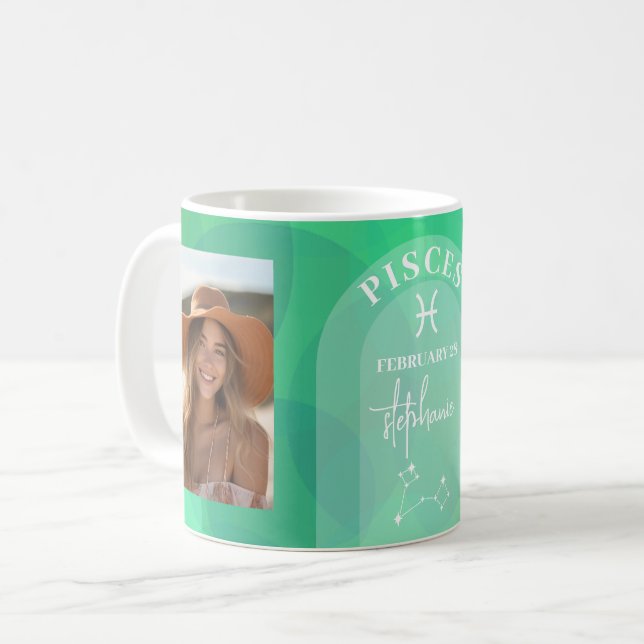 Scorpio Zodiac Astrologie Foto Custom Geburtsdatum Kaffeetasse (Vorderseite Links)