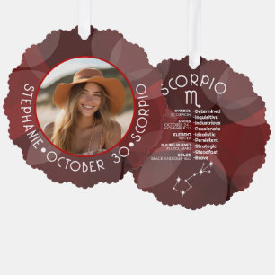 Scorpio Zodiac Astrologie Foto Custom Geburtsdatum Ornament Karte