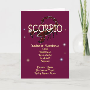 Scorpio Zodiac Birthday Karte