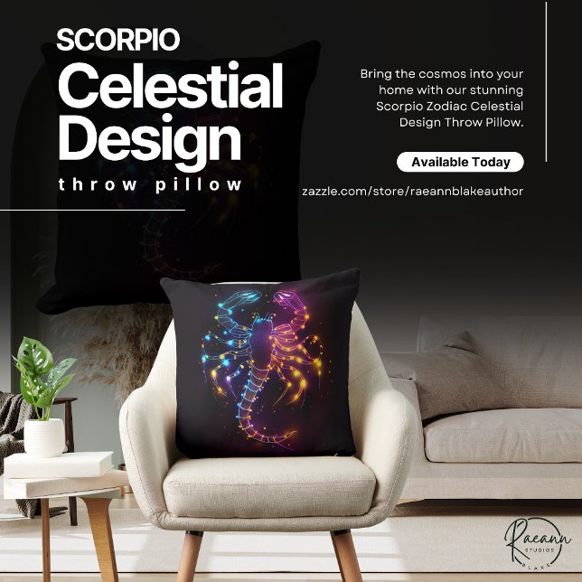 Scorpio Zodiac Celestial Design Throw Kissen (Von Creator hochgeladen)