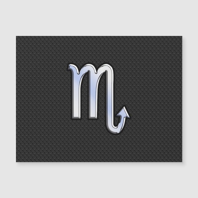 Scorpio Zodiac Chrom wie auf schwarzer Schlangenha Magnetkarte (Vorderseite)