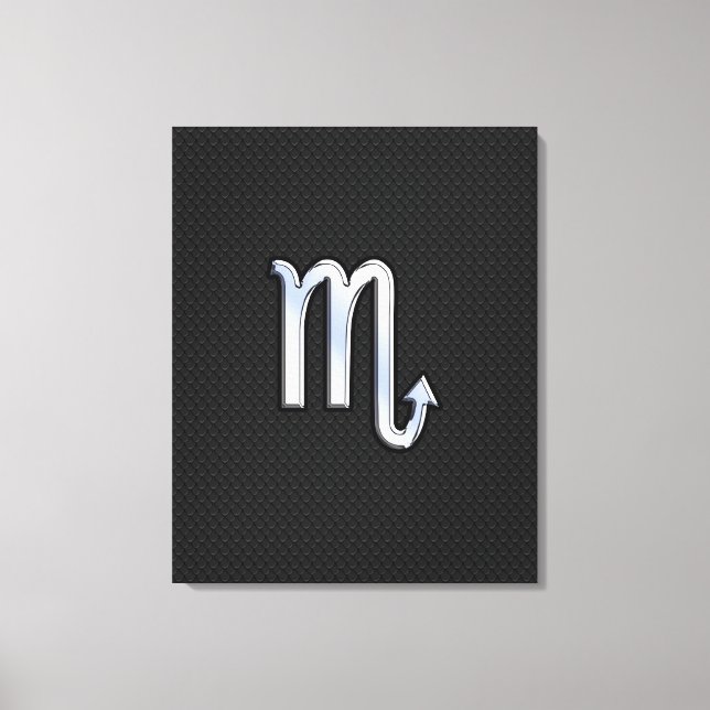 Scorpio Zodiac Chrom wie Schild schwarze Schlangen (Vorderseite)