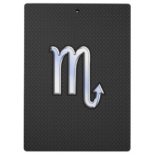 Scorpio Zodiac Chrom wie Schild schwarze Schlangen Klemmbrett
