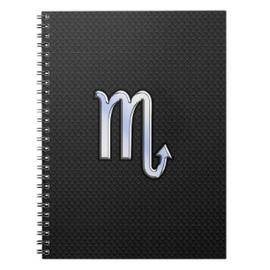 Scorpio Zodiac Chrom wie Schild schwarze Schlangen Notizblock