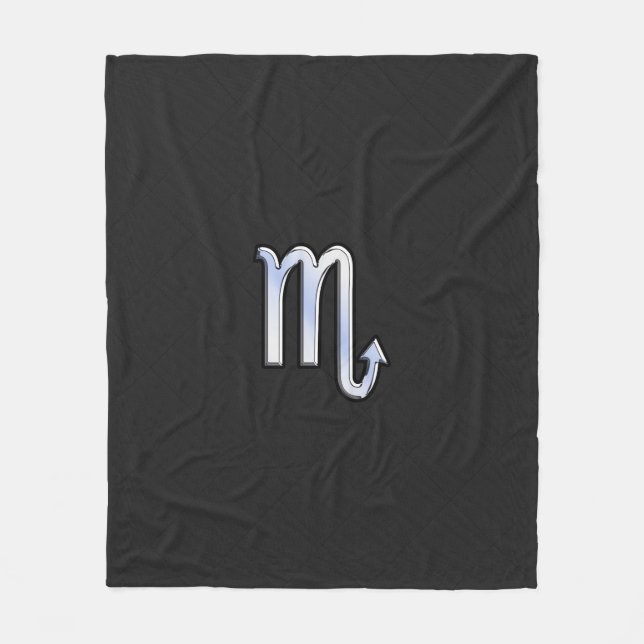 Scorpio Zodiac Chrome Wie auf Schlange Skin Style Fleecedecke (Vorderseite)