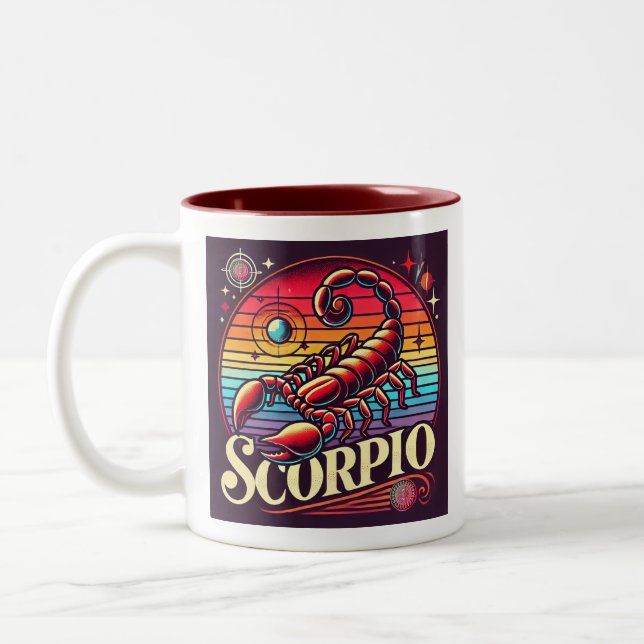 Scorpio Zodiac Coffee Tasse Retro Design (Links)