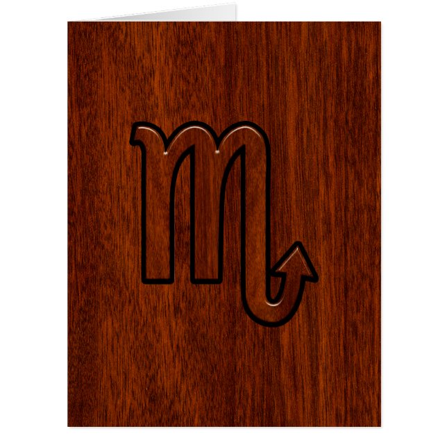 Scorpio Zodiac Connexion en acajou Style Décor (Devant)