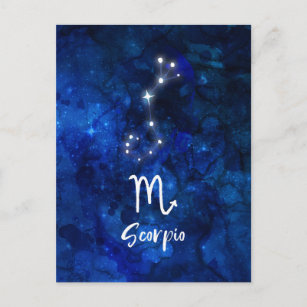 Scorpio Zodiac Constellation Blue Galaxy Celestial Postkarte