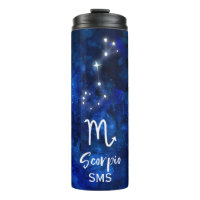 Scorpio Zodiac Constellation Blue Galaxy Monogramm