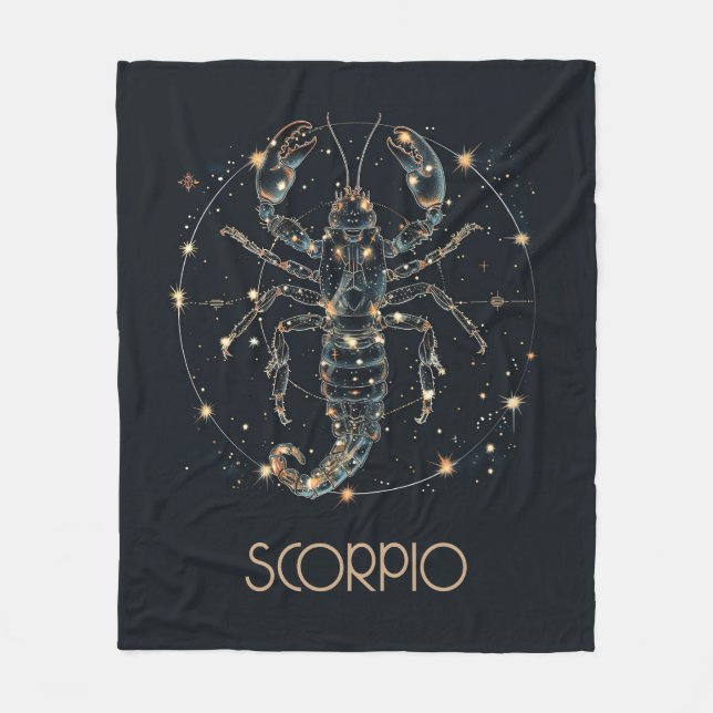 Scorpio Zodiac Constellation Fleece Blanket (Vorderseite)