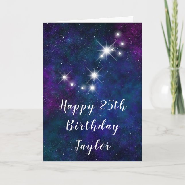 Scorpio Zodiac Constellation Happy Birthday Karte (Vorderseite)