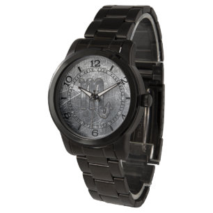 Scorpio Zodiac Distressed Industrial Style Dial Armbanduhr