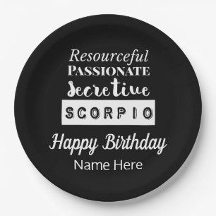 Scorpio Zodiac Fun Charakteristika Geburtstag Pappteller