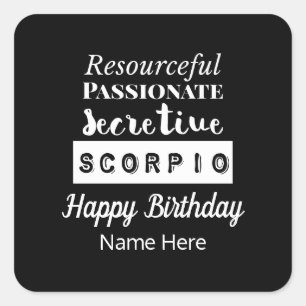 Scorpio Zodiac Fun Charakteristika Geburtstag Quadratischer Aufkleber