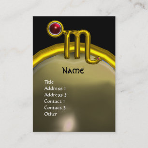 SCORPIO ZODIAC GEBURTSTAG MONOGRAMM Rote Granate,  Visitenkarte