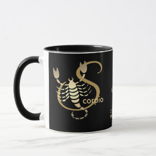 Scorpio ♏ Zodiac Geburtstagszeichen / Schwarz und Tasse
