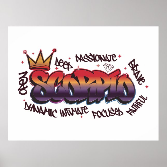 Scorpio zodiac graffiti poster (Vorne)