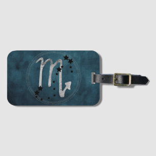 Scorpio zodiac Konstellation schwarz & silber Gepäckanhänger