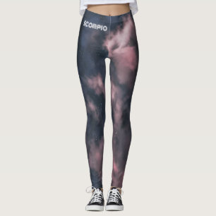 Scorpio Zodiac Pink Clouds Leggings