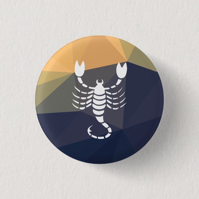 Scorpio zodiac Schild runden Knopf. Button (Vorderseite)