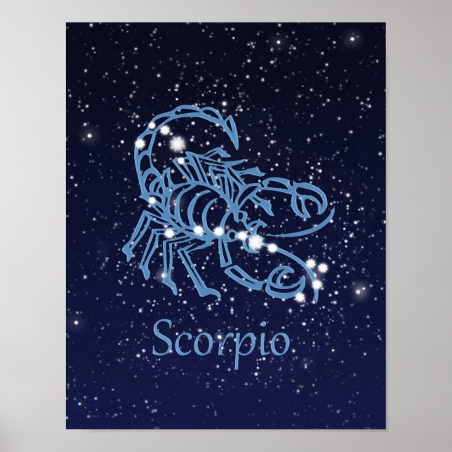 Scorpio Zodiac Sign and Constellation Poster (Vorne)
