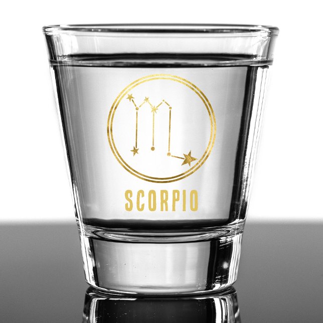 Scorpio Zodiac Sign Astrologie Horoskop Gold Schnapsglas (gold scorpio zodiac sign shot glass)