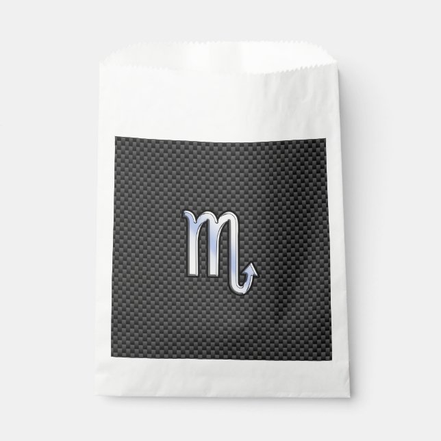 Scorpio Zodiac Sign auf Carbon Fibre Print Geschenktütchen (Vorderseite)