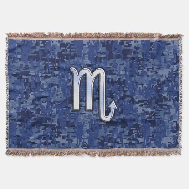 Scorpio Zodiac Sign auf Navy Blue Camouflage Dekor Decke (Vorderseite)