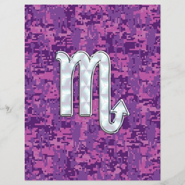 Scorpio Zodiac Sign auf Pink Digital Camouflage Flyer (Vorne)