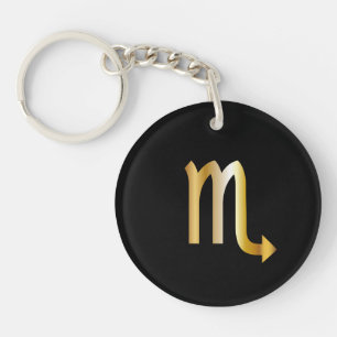 Scorpio Zodiac Sign, Black & Gold Schlüsselanhän Schlüsselanhänger