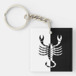Scorpio Zodiac Sign, Black & White Keychain Schlüsselanhänger