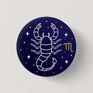 Scorpio Zodiac Sign Celestial Constellation Button