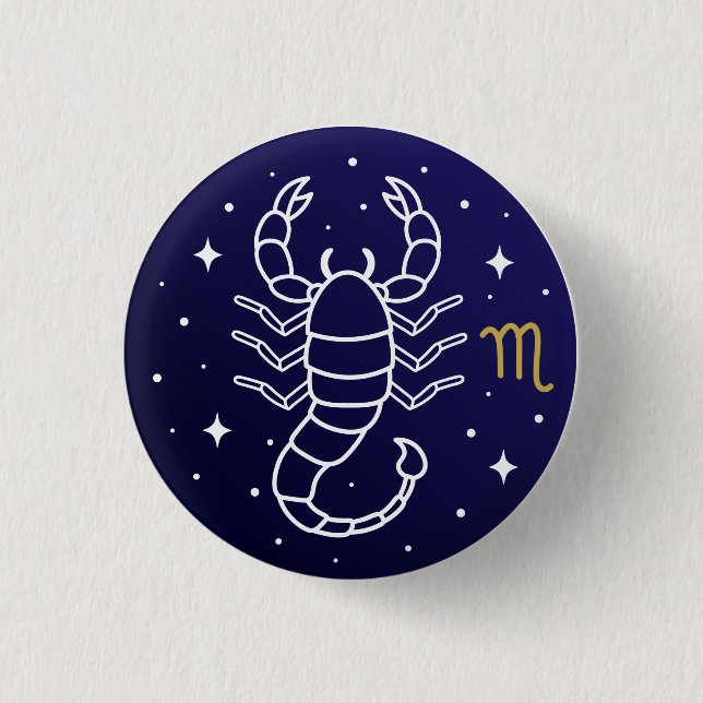 Scorpio Zodiac Sign Celestial Constellation Button (Vorderseite)