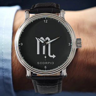 Scorpio Zodiac Sign Custom Text Einfache Minimal Armbanduhr